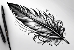 Folded feather tattoo idea