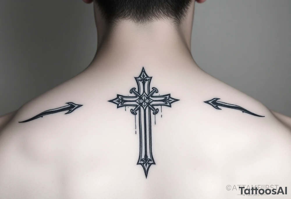 cross tattoo very detailed tattoo idea