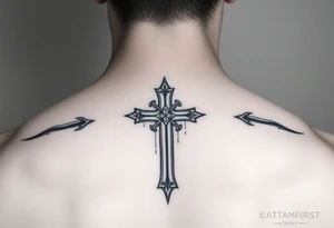 cross tattoo very detailed tattoo idea