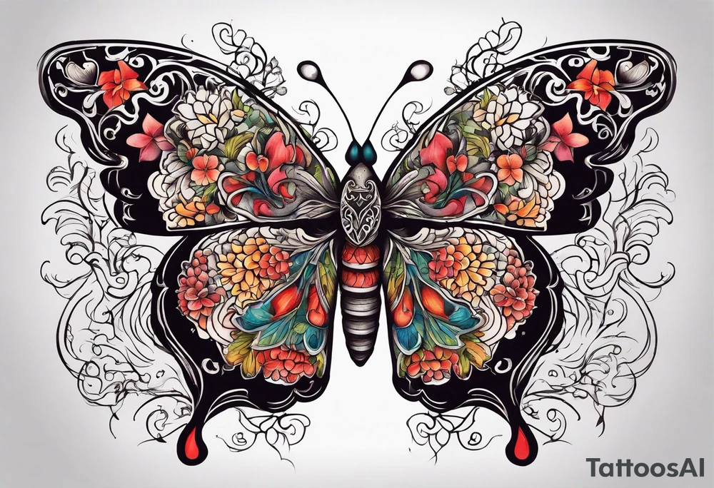 human lungs from butterflies tattoo idea