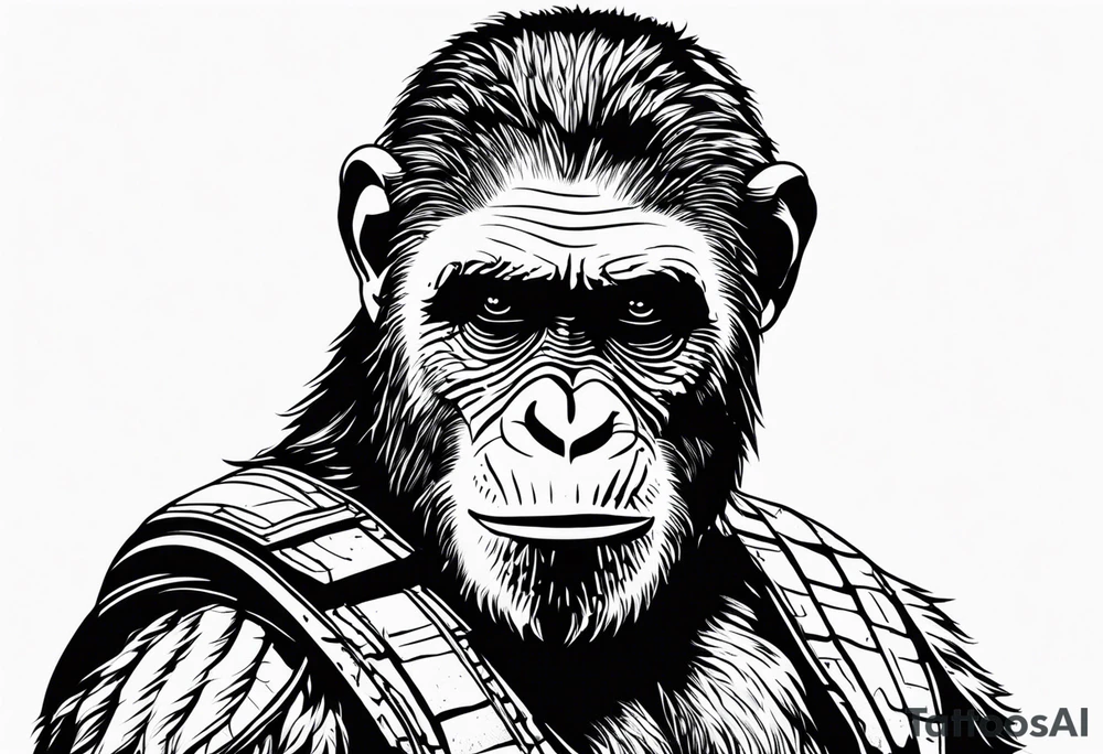 Caesar from the movie planet of the apes tattoo idea