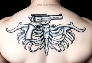 Small pistol Cody 
Small pistol Cordero 
For pelvic bone tattoo idea