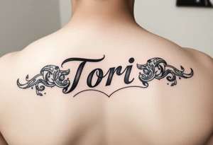 Name Tori with designs tattoo idea