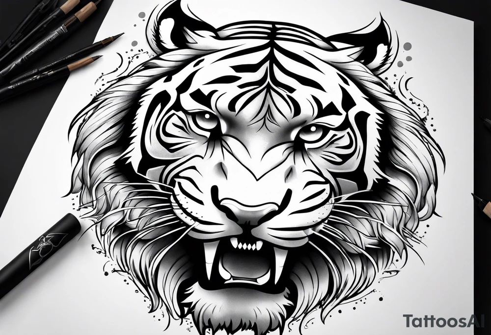 big tiger tattoo idea