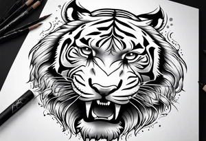 big tiger tattoo idea