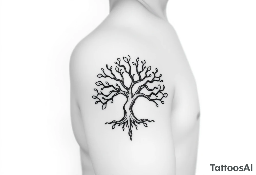 Irish shoulder tattoo, that is non-religious and has a Celtic tree tattoo idea