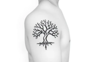 Irish shoulder tattoo, that is non-religious and has a Celtic tree tattoo idea