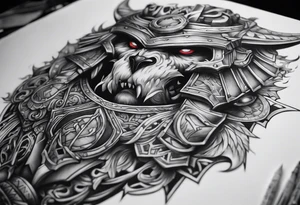 Brutal sleeve tattoo warhammer tattoo idea