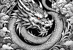 dragon, asian, vietnamese, japense, oni, big, simple tattoo idea