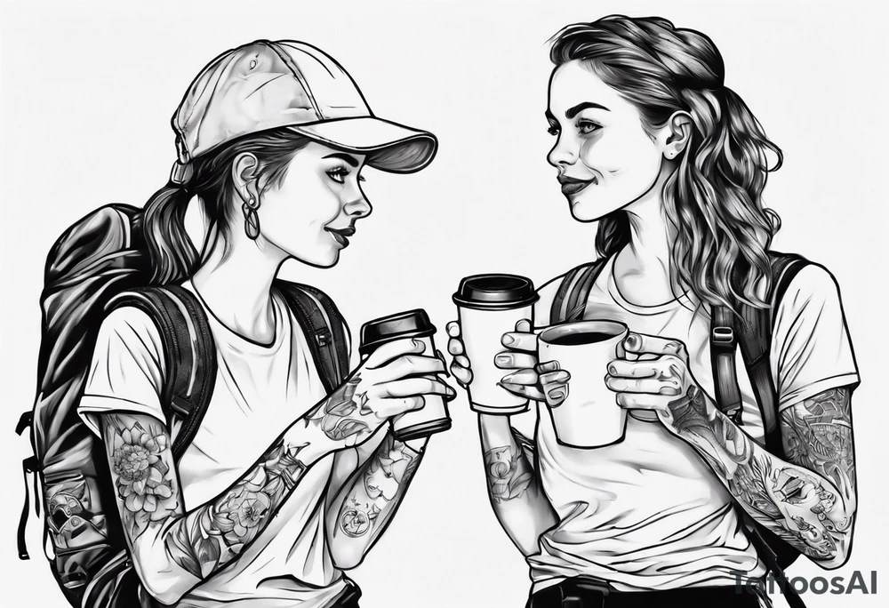 two girls, Brisbane, coffee, hiking, cycling, beer, gym tattoo idea