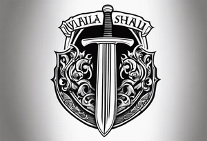 Valhalla fire sword shield warrior tattoo idea
