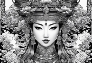 Chinese wall, realistic,chinese art, no humans tattoo idea
