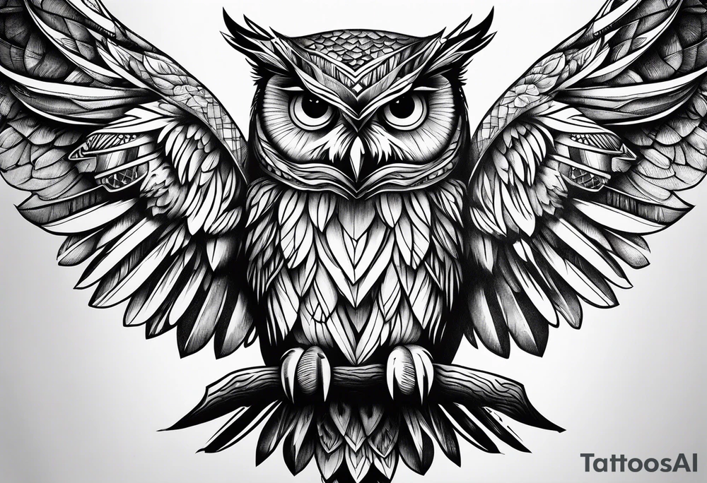 majestic owl tattoo idea