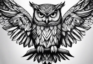 majestic owl tattoo idea