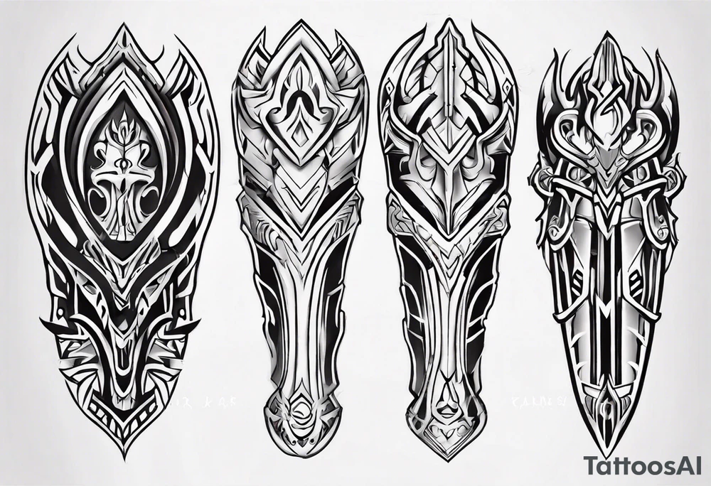 Leg armor tattoo idea