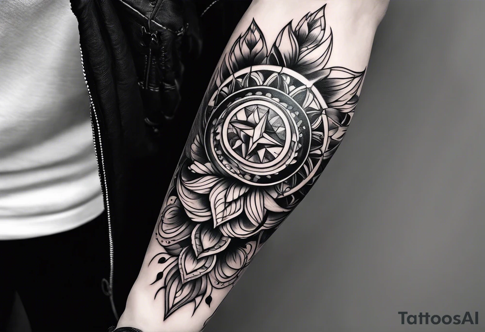 Wind styling for forearm tattoo idea
