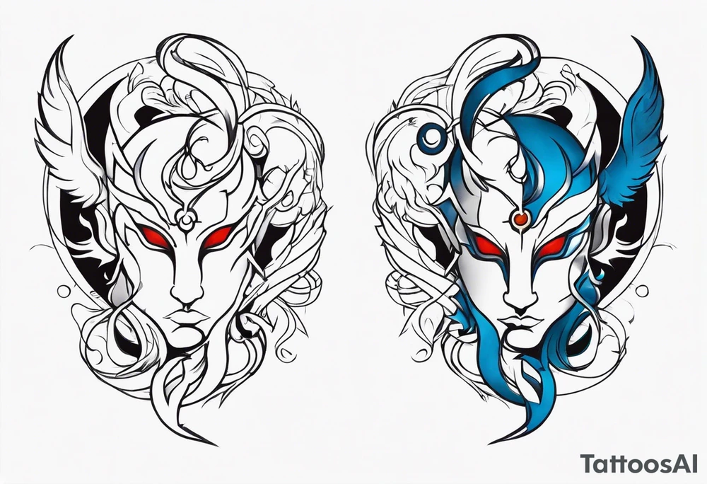 Good vs evil tattoo idea