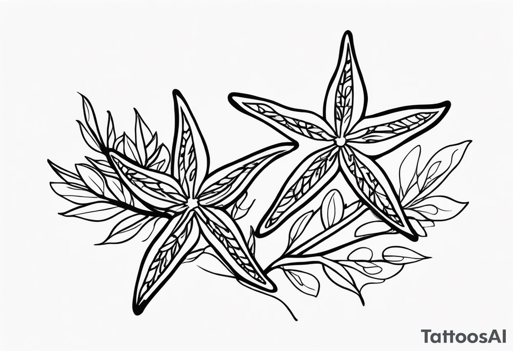 Two Starfish 
olive branch tattoo idea