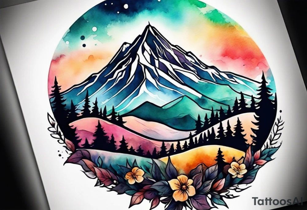 Small
One Mountain peak
Silhouette tattoo idea