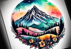Small
One Mountain peak
Silhouette tattoo idea