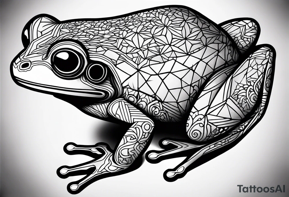 a psychedelic frog tattoo idea