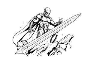 Silver Surfer comic accurate tattoo idea