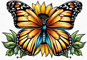 Butterfly and sunflower for mom tattoo idea