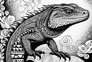 Aboriginal style goanna on forearm tattoo idea