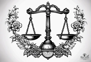 Libra scales combined with Gemini and Taurus signs tattoo idea