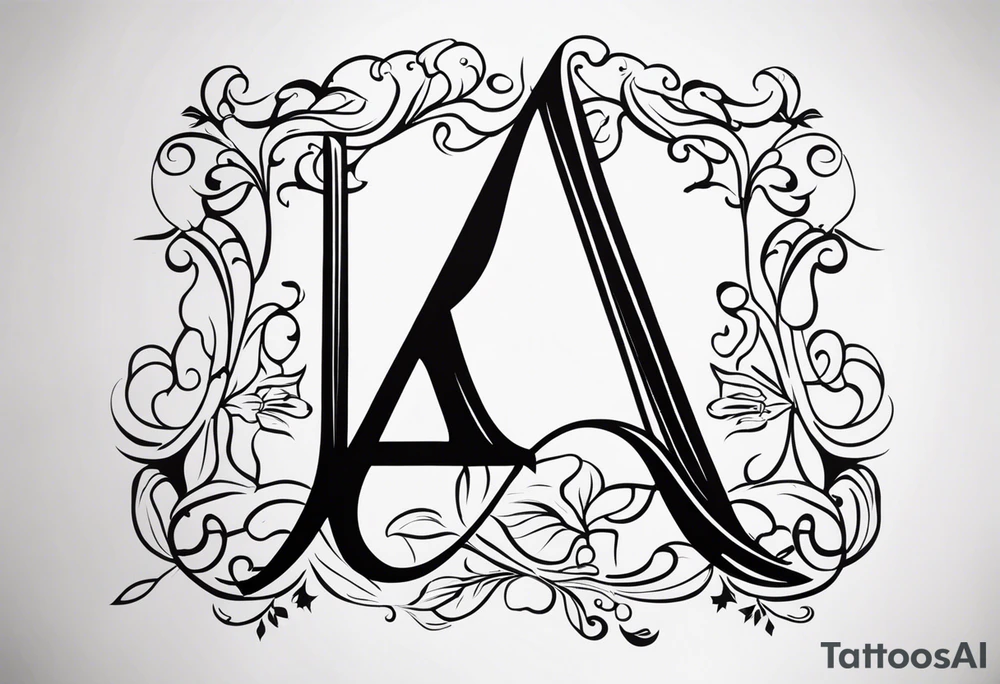 the letters A and R tattoo idea