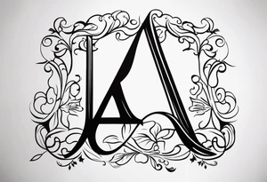 the letters A and R tattoo idea