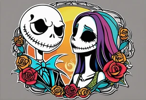 Nightmare before Christmas jack and sally tattoo idea