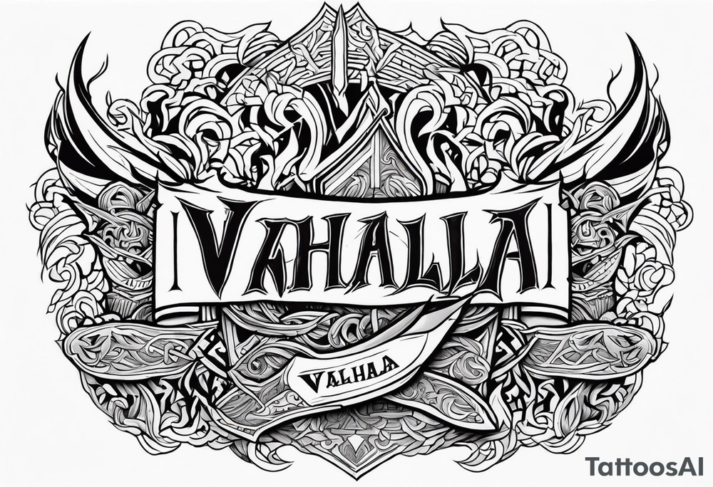 Viking valhalla funeral on fire tattoo idea