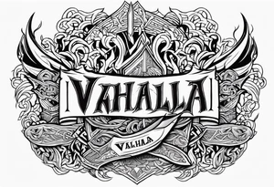 Viking valhalla funeral on fire tattoo idea