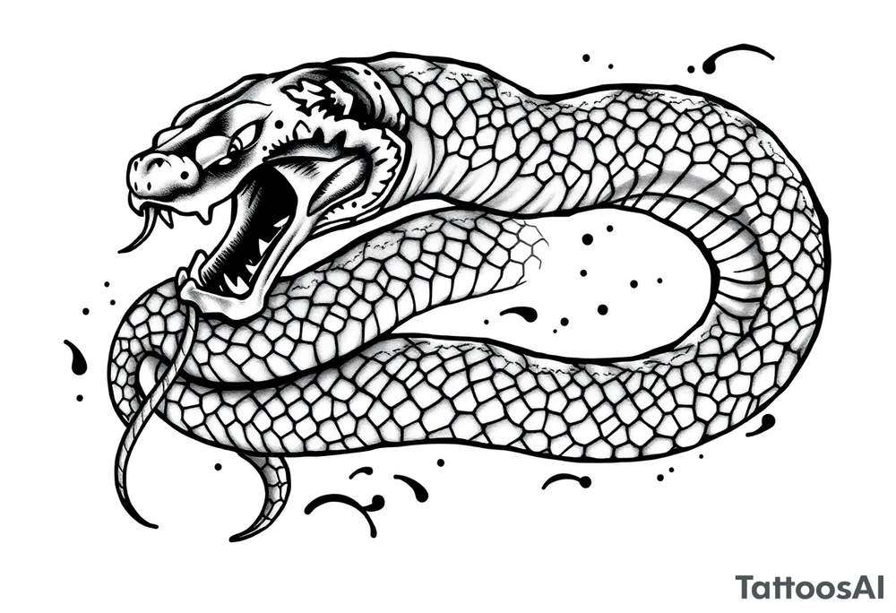 Dangerous Snake back Tattoo tattoo idea