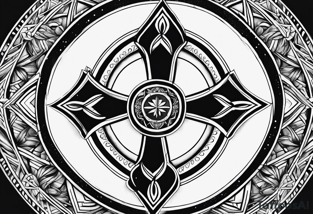 Humble wisdom caring cross detailed tattoo idea