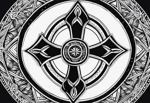 Humble wisdom caring cross detailed tattoo idea