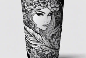 20 oz tumbler, personalized, fantasia, floral , dreamscape, feathers, Cheshire, the wrong Alice tattoo idea