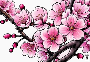 "Life Goes On" Pink cherry blossoms, lord of color tattoo idea