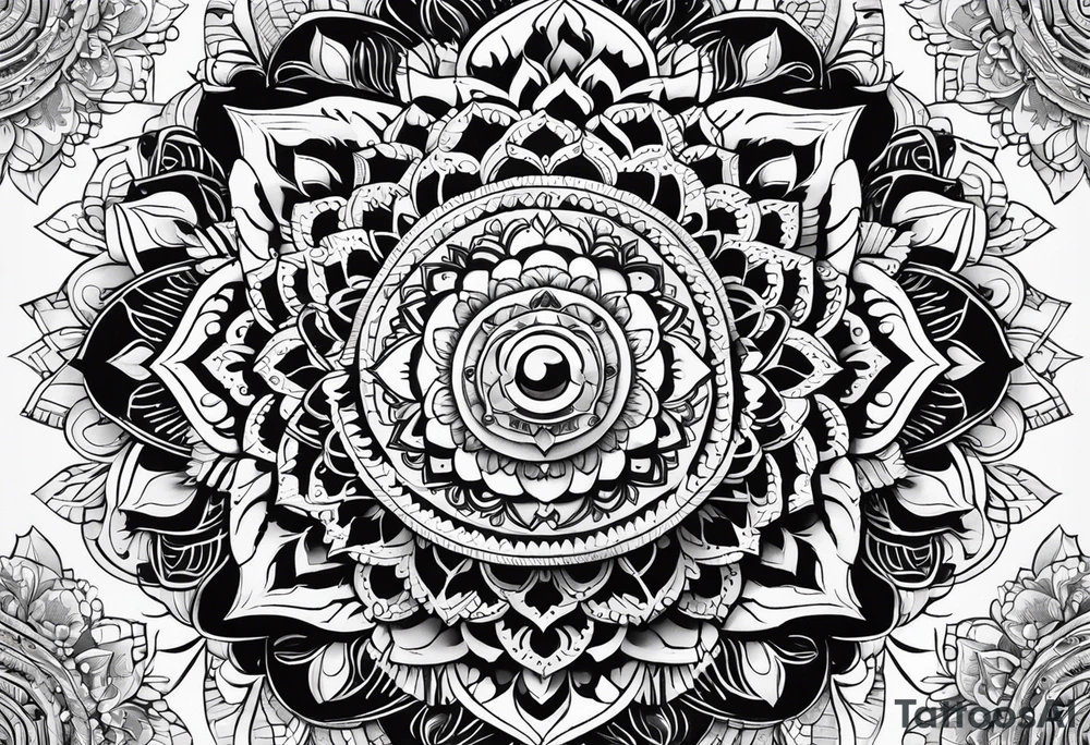 Chakras with mandala tattoo idea