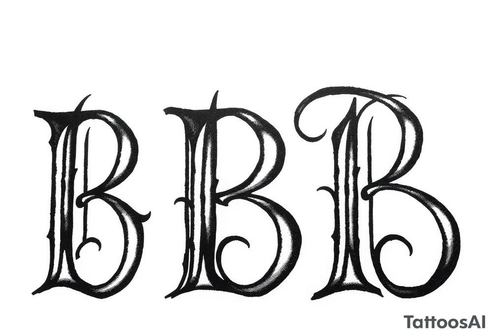 The letters "BB", with the letters overlapping, make it look artsy tattoo idea