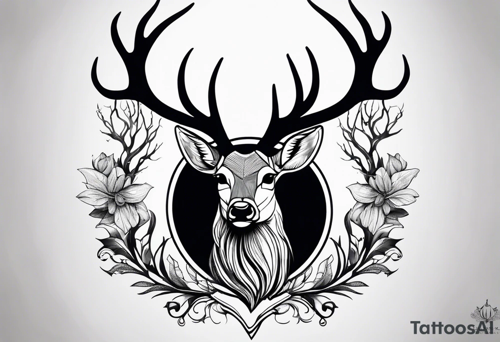 Deer antlers tattoo idea
