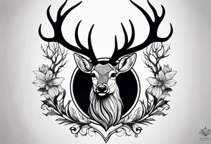 Deer antlers tattoo idea