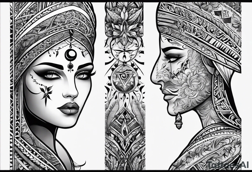 Slavic one eyed, one legged spirit that causes bad luck tattoo idea