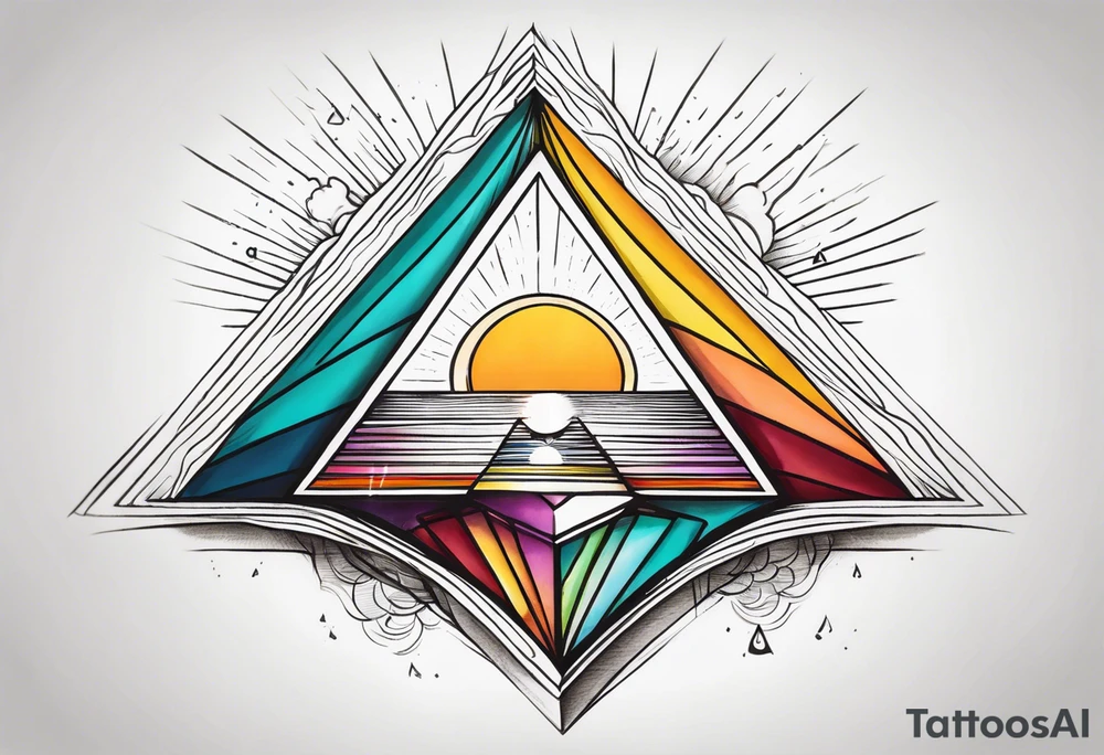prism dispersing light into spiritual rays tattoo idea