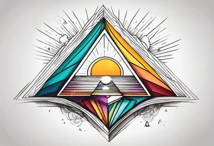 prism dispersing light into spiritual rays tattoo idea