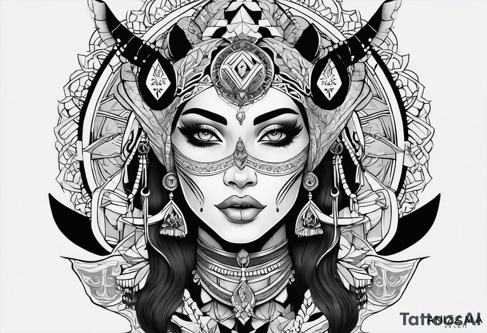 kali ma, alien goddess, valkrye, aries, pirate, divine feminine, zenza resonance, pachamama, lotus azul, blank panther, eagle, skull, 5D, nueva gaya, dna 12 tattoo idea