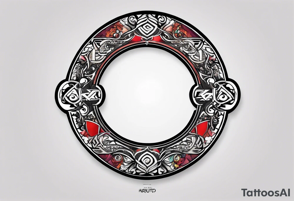 A naruto headband with the letters AR in the middle tattoo idea