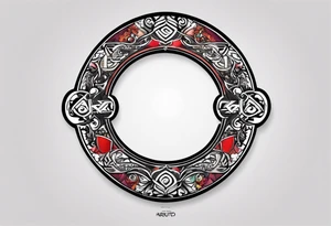 A naruto headband with the letters AR in the middle tattoo idea