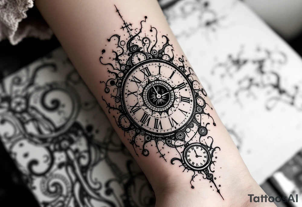 salvadore dali melting clocks tattoo idea